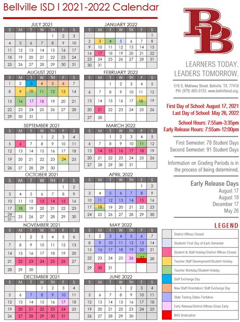 Bisd Calendar 2021